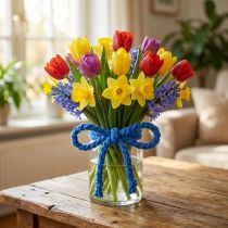 Artikel Viltkoord fleece Mirabell geringd blauw 35m