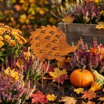 Artikel Tuinpaal met egelmotief en roestpatina, decoratieve tuinpaal 20 cm
