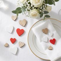 Artikel Houten hart strooidecoratie bruiloft harten hout 2,5/2/1,5cm 48 st