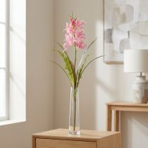 Artikel Kunstbloemen, zijden bloemen decoratieve lelie roze 97cm