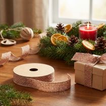 Artikel Decoratief lint jutelint voor decoratie naturel rood 25mm 10m