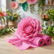 Artikel Bloem crêpe roze B10cm gramgewicht 128g/m2 L250cm 2st