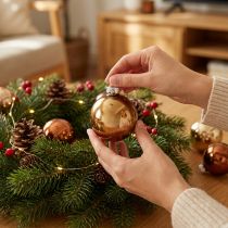 Artikel Mini kerstballen goudbruin mix glas Ø3,5cm 22 st