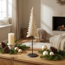 Artikel Houten kerstboomdecoratie natuurlijke houten decoratie voor staand H41cm