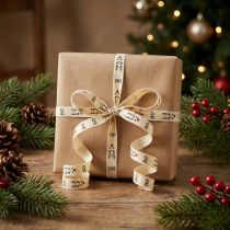 Artikel Duurzaam krullint wit cadeaulint Kerst "Ho Ho Ho" 10mm 100m