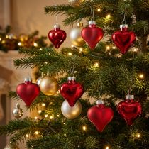 Artikel Kerstboomversiering hartjes rood 3cm 22 st