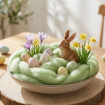 Artikel Knutselwol, decoratieve wol, wollen koord voor diverse creatieve ideeën en handwerkprojecten, 2 meter lichtgroen
