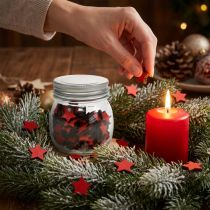 Artikel Glas met sterren rood 9cm