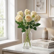 Artikel Kunstbloemen roos creme Ø6cm L50cm 6st