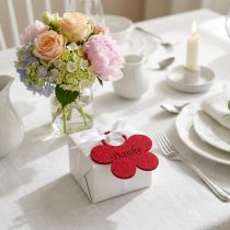 Artikel Vilt bloemenhanger "Thank you" 10cm 8st