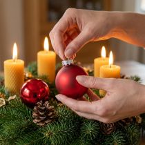 Artikel Kerstbal Ø4cm rood glans/mat 24 st