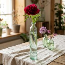 Artikel Flesdecoratievaas, glas, transparant/groen, retro, Ø6,5 cm, H30 cm