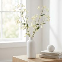 Artikel Decoratieve tak met appelbloesem als kunstbloem voor een vrolijke sfeer in de woonkamer, crèmekleurig, 108 cm, 2 stuks