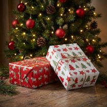 Artikel Inpakpapier kerstrood, wit 4 vellen in een set 50×70cm