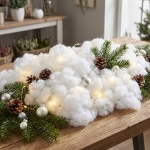 Artikel Decoratieve sneeuw sneeuwvlokken watten winterwit 200g