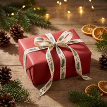 Artikel Duurzaam krullint cadeaulint Kerst met dennengroen 10mm 100m