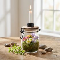 Artikel Stokkandelaar decoratief glas met sluiting Ø10cm H16cm