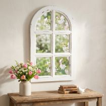 Artikel Houten decoratie shabby chic decoratief raamkozijn hout wit 29,5×48cm
