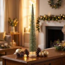 Artikel Kunstkerstboom met houten voet voor kerstversiering, 80 cm