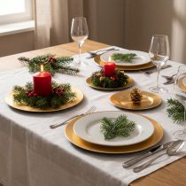 Artikel Kleine ronde glanzende decoratieve bordjes, 17 cm, 6 stuks