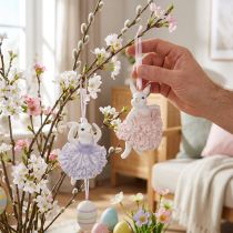 Artikel Ballerina konijntjes hangers, een blikvanger voor paastakken of kerstbomen, 12 cm, 2 stuks
