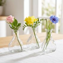 Artikel Mini glazen vaasjes voor moderne tafeldecoratie en stijlvolle accenten, 11 cm, 6 stuks