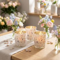 Artikel Decoratieve glazen lantaarn met vlinderdesign voor stijlvolle woonaccessoires, 8 cm, 4 stuks