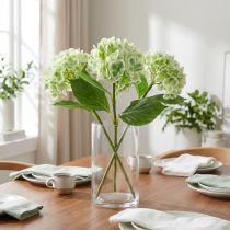 Artikel Hortensia kunstgroen, wit 68cm