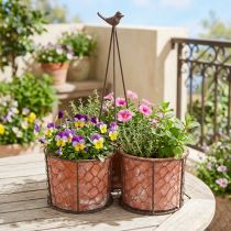 Artikel Bloempot keramiek gaasmand metaal bruin Ø30cm H11,5cm