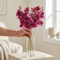 Artikel Kunstorchideeën paarse kunstbloemen zoals echt 56cm 3 st