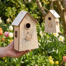 Artikel Decoratie voor het ophangen van vogelhuis wit naturel 14,5cm 2 st