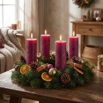 Artikel Kaarsen effen gekleurd in Berry stokkaarsen 34x240mm 4 st