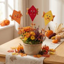 Artikel Decoratieve draakjes op stokjes, houten herfstdecoraties, 7,5 x 10 cm, 12 stuks