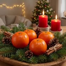 Artikel Realistische kunstmatige sinaasappeldecoratieve citrusvrucht Reticulata Ø8cm 4-delige set – perfect voor zomer- en kerstdecoraties