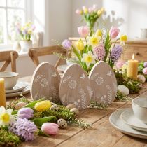 Artikel Tafeldecoratie Paasei houten decoratie houten eierstandaard 14,5cm 3 stuks