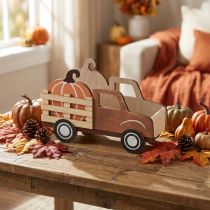 Artikel Tafeldecoratie herfstpompoendecoratie bestelwagen hout 20×7,5×12,5cm