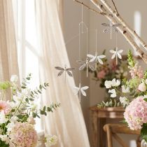 Artikel Decoratieve libellen om zomerdecoratie op te hangen zilver 5×4cm 36 st