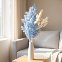 Artikel Lichtblauwe veerasperge decoratieve asperge droogbloemen 55-70cm