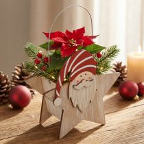 Artikel Ster gemaakt van hout kabouter rood witte tafeldecoratie 15,5×6×16,5cm