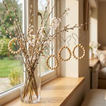 Artikel Decoratieve hanger Konijnen Decoratieve houten kralen Metaal 8,5 cm × 18 cm 4 stuks