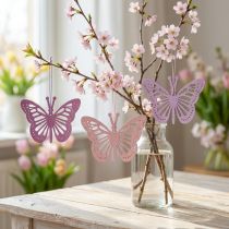 Artikel Deco vlinders deco hanger paars/roze/roze 12cm 12st