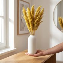 Artikel Gedroogd gras, rietgras, geel, decoratief, 70cm, gedroogde bloemen, 10 stuks