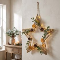 Artikel Boho-stijl, decoratieve ring Kerstmis, decoratieve ring ster W40cm