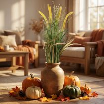 Artikel Grasbundel herfstdecoratie met bloemschermen 84cm