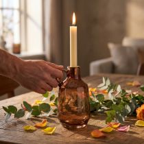 Artikel Kandelaar glasstaaf kaars bruin glas decoratie H22cm