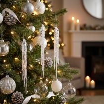 Artikel Kerstboomdecoratie ijspegeldecoratie helder zilver 15cm 8st