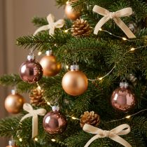 Artikel Kerstballen glas roze abrikozenmix mini Ø3cm 22 st