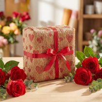 Artikel Duurzaam honingraatvormig cadeaupapier met hartmotief voor speciale gelegenheden, 25 meter