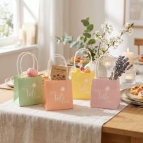 Artikel Cadeautasjes met de opdruk "Een tas vol geluk", ideaal voor leuke cadeautjes, 12 cm, 12 stuks