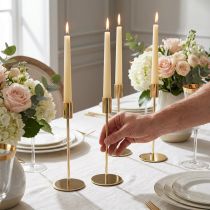 Artikel Gouden metalen kaarsenhouder modern 21,5 cm 4 stuks